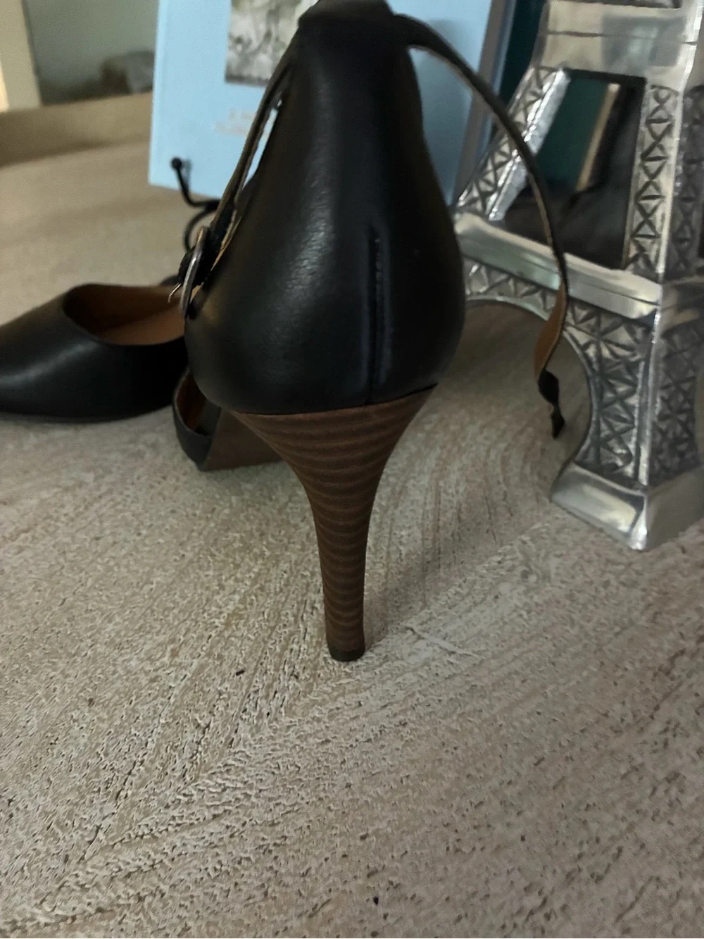 Lucky Brand Black Pointed Toe Ankle Strap Pumps